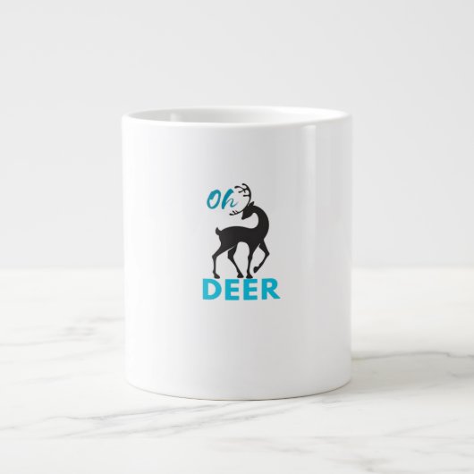 Oh Deer Minimal Design Jumbo-Tasse (Vorderseite)