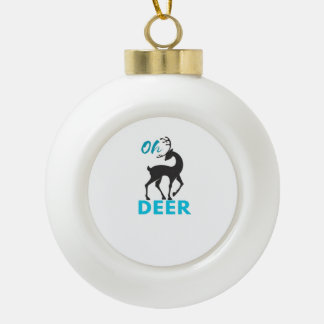 Oh Deer Minimal Design  Keramik Kugel-Ornament