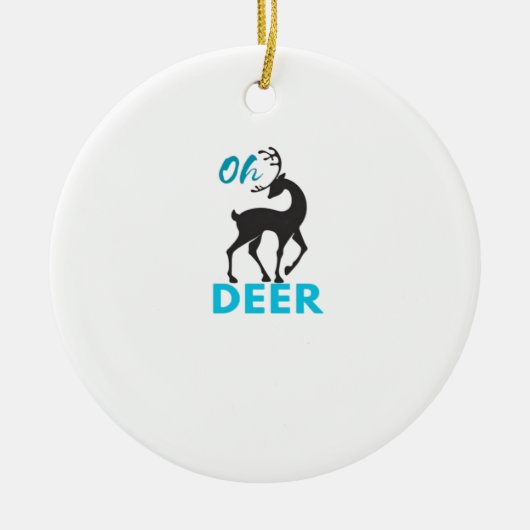 Oh Deer Minimal Design Keramik Ornament (Vorne)
