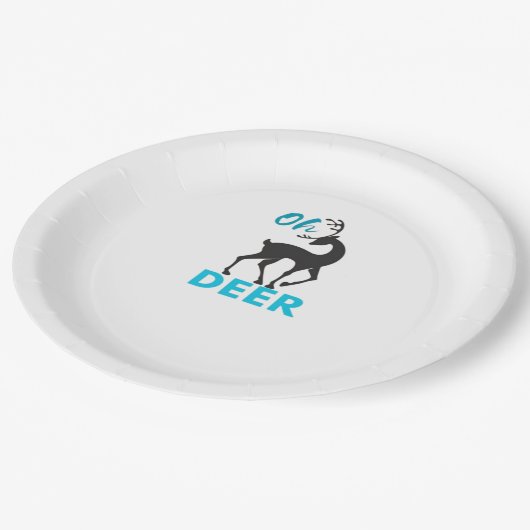 Oh Deer Minimal Design  Pappteller (Schrägansicht)