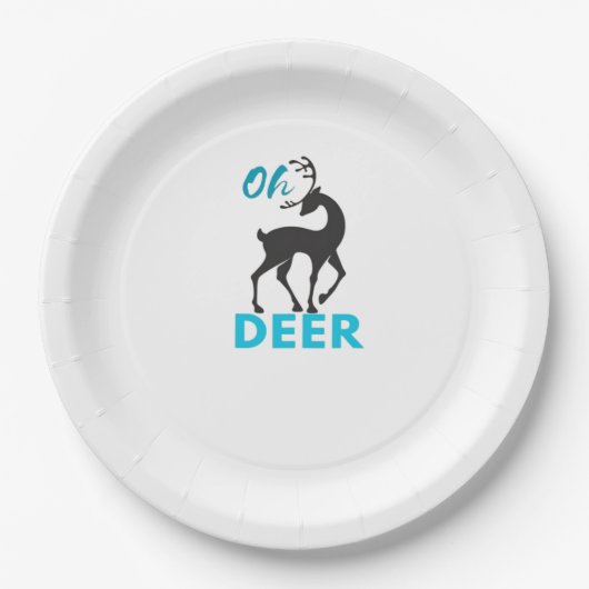 Oh Deer Minimal Design Pappteller (Vorderseite)