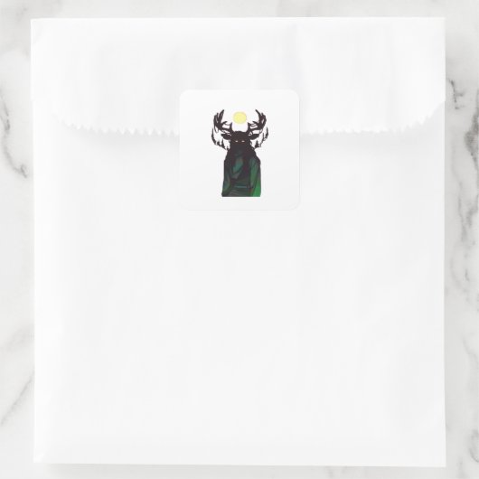 Oh Deer Minimal Design Quadratischer Aufkleber (Tasche)