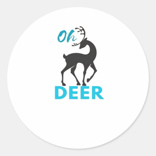 Oh Deer Minimal Design Runder Aufkleber (Vorderseite)