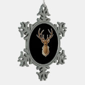 Oh Deer Minimal Design Schneeflocken Zinn-Ornament (Links)