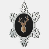 Oh Deer Minimal Design Schneeflocken Zinn-Ornament (Rechts)