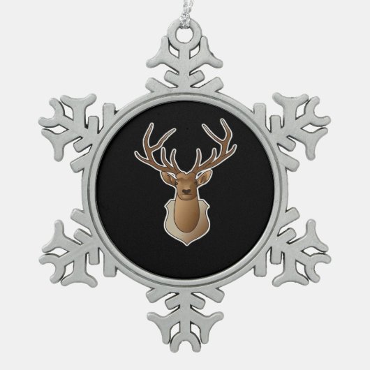 Oh Deer Minimal Design Schneeflocken Zinn-Ornament (Vorderseite)