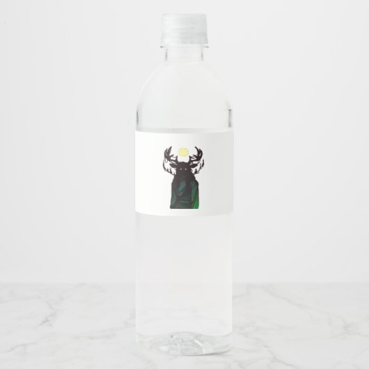 Oh Deer Minimal Design Wasserflaschenetikett (Vorderseite)