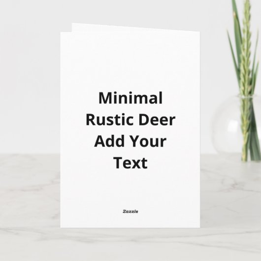 Oh Deer Minimal Rustic Style Folded Greeting Card Karte (Rückseite)
