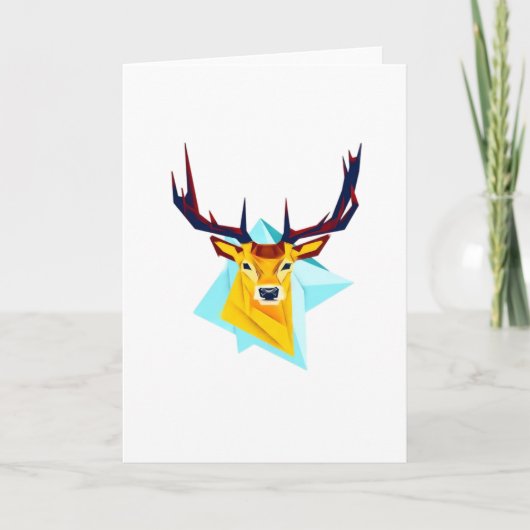 Oh Deer Minimal Rustic Style Folded Greeting Card Karte (Vorderseite)