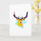 Oh Deer Minimal Rustic Style Folded Greeting Card Karte (Gelbe Blume)