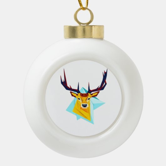 Oh Deer Minimal Rustic Style Keramik Kugel-Ornament (Vorderseite)