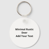 Oh Deer Minimal Rustic Style Keychain Schlüsselanhänger (Rückseite)