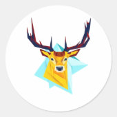 Oh Deer Minimal Rustic Style Runder Aufkleber (Vorderseite)