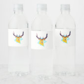 Oh Deer Minimal Rustic Style Wasserflaschenetikett (Flaschen)