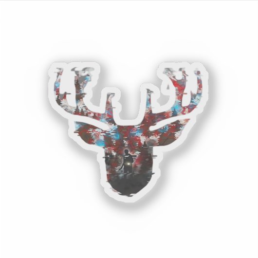 Oh Deer Minimal Style  Aufkleber (Vorderseite)