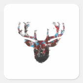 Oh Deer Minimal Style Quadratischer Aufkleber (Vorderseite)