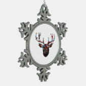 Oh Deer Minimal Style Schneeflocken Zinn-Ornament (Links)