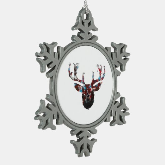 Oh Deer Minimal Style Schneeflocken Zinn-Ornament (Links)