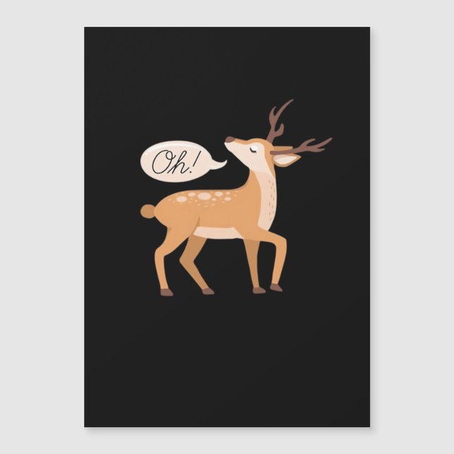 Oh Deer Minimaler Sauberer Ästhetik  Magnetkarte (Vorderseite)
