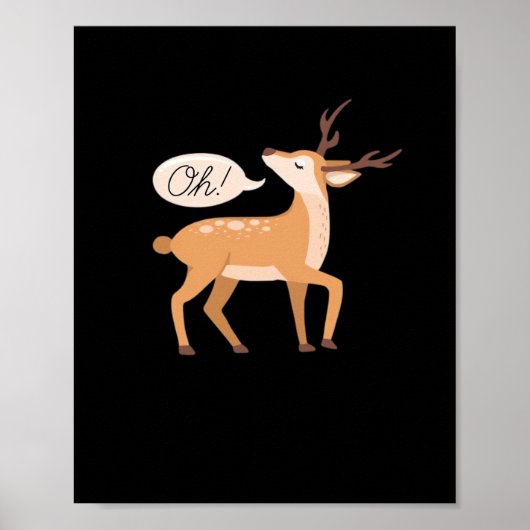 Oh Deer Minimaler Sauberer Stil Poster (Vorne)