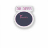 Oh Deer Modern Aesthetic Aufkleber (Vorderseite)
