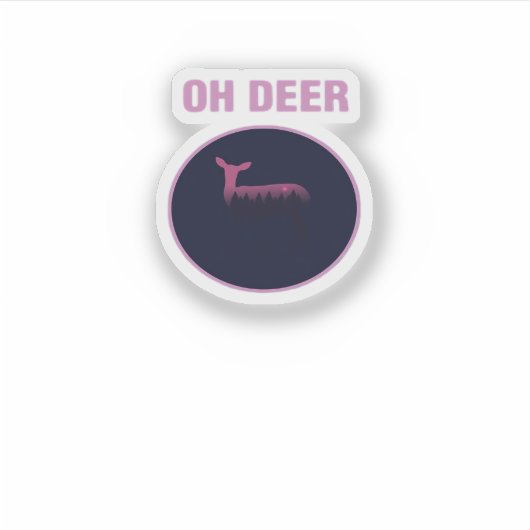 Oh Deer Modern Aesthetic Aufkleber (Vorderseite)