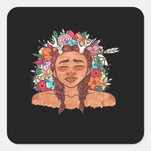 Oh Deer Modern Aesthetic  Quadratischer Aufkleber (Vorderseite)