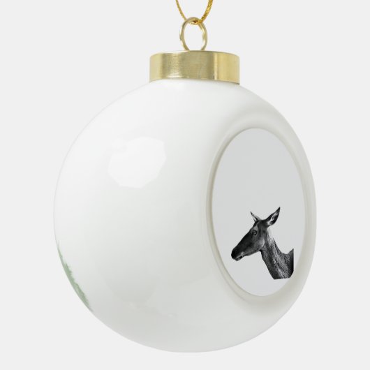 Oh Deer Modern Aesthetic Vibe Keramik Kugel-Ornament (Links)