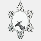 Oh Deer Modern Aesthetic Vibe Schneeflocken Zinn-Ornament (Rechts)