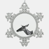 Oh Deer Modern Aesthetic Vibe  Schneeflocken Zinn-Ornament (Vorderseite)