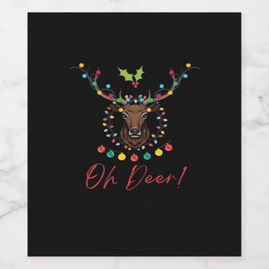 Oh Deer Modern Aesthetic  Weinetikett (Einzelnes Label)