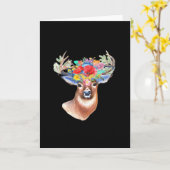 Oh Deer Modern Artistic Style Folded Greeting Card Karte (Gelbe Blume)
