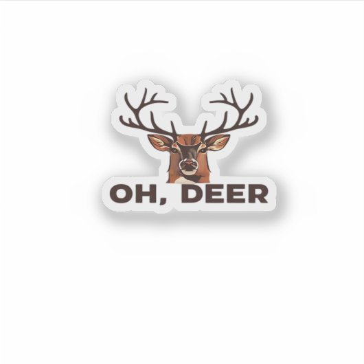 Oh Deer Modern Clean Design Aufkleber (Vorderseite)