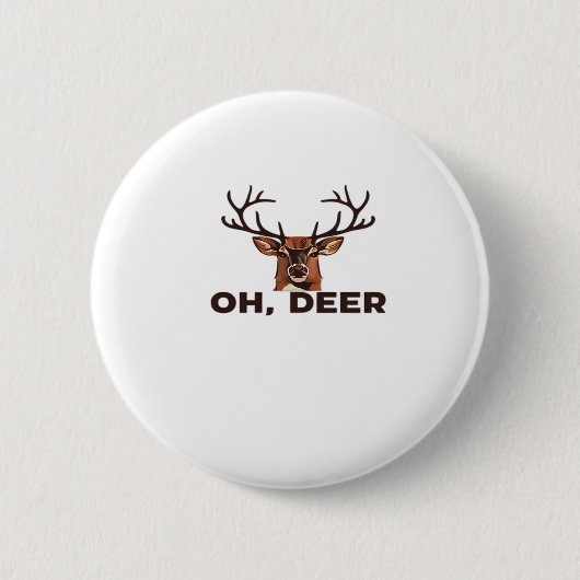 Oh Deer Modern Clean Design Button (Vorderseite)