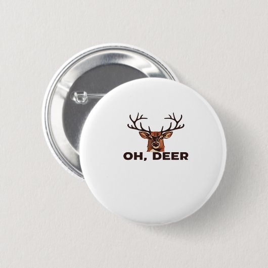 Oh Deer Modern Clean Design  Button (Vorne & Hinten)