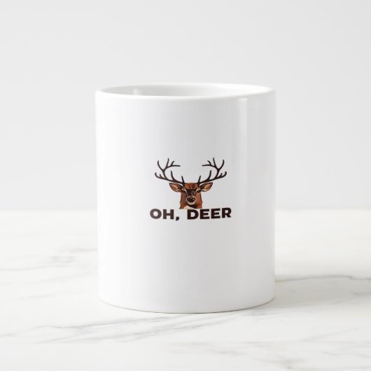 Oh Deer Modern Clean Design Jumbo-Tasse (Vorderseite)