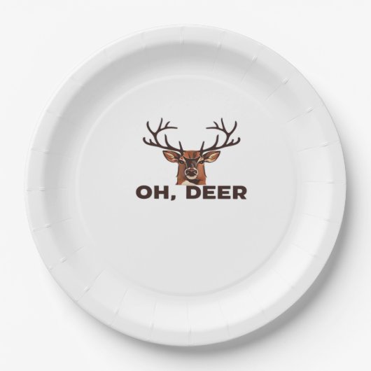 Oh Deer Modern Clean Design Pappteller (Vorderseite)