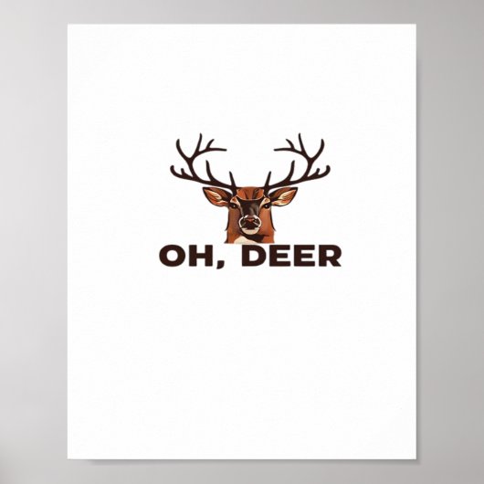 Oh Deer Modern Clean Design Poster (Vorne)