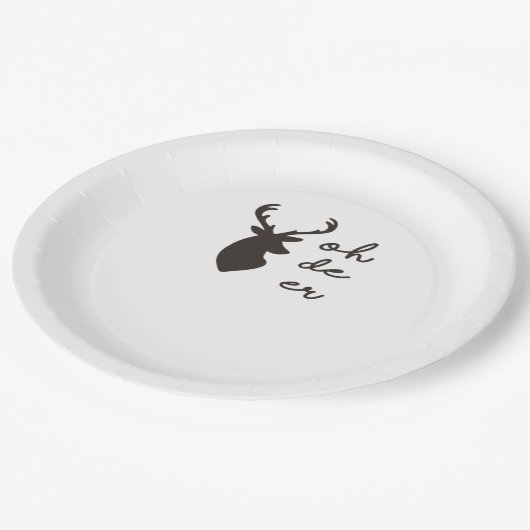 Oh Deer Modern Graphic Style  Pappteller (Schrägansicht)