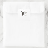 Oh Deer Modern Graphic Style  Quadratischer Aufkleber (Tasche)