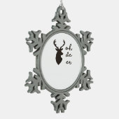 Oh Deer Modern Graphic Style  Schneeflocken Zinn-Ornament (Links)