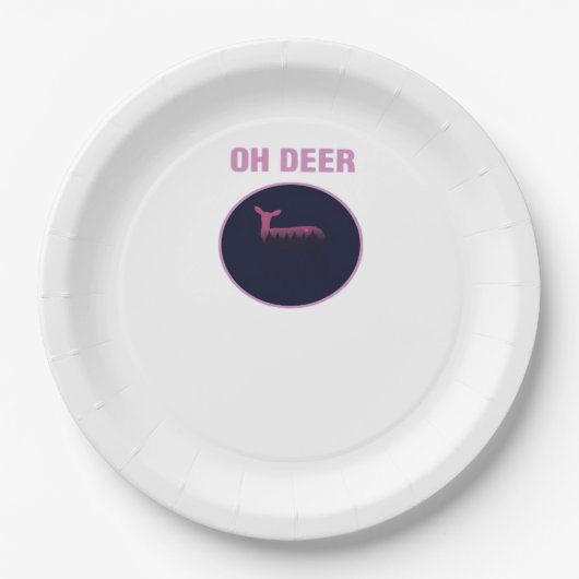 Oh Deer Moderne Ästhetik Pappteller (Vorderseite)