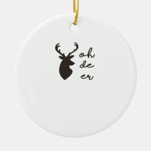Oh Deer modernes Grafik-Ornament Keramik Ornament