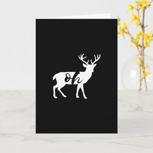Oh Deer Monochrome Minimal Design Karte (Gelbe Blume)