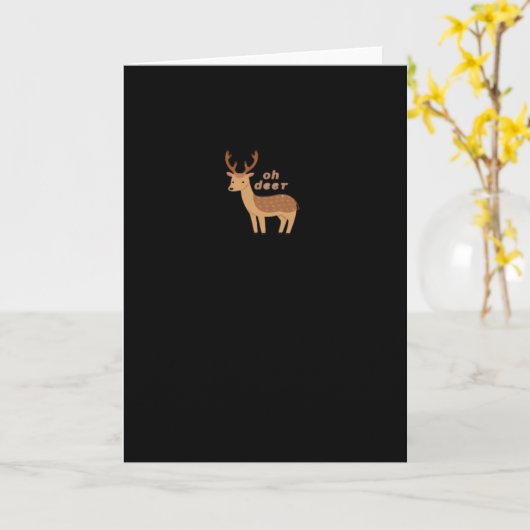 Oh Deer Oh Dear Retro Classic Style Karte (Gelbe Blume)