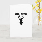 Oh Deer Oh Dear Whimsical Art Folded Greeting Card Karte (Gelbe Blume)
