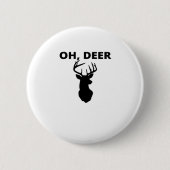 Oh Deer Oh Dear Whimsical Art Style Button (Vorderseite)
