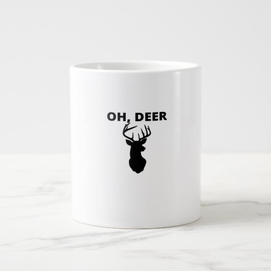 Oh Deer Oh Dear Whimsical Art Style Jumbo-Tasse (Vorderseite)