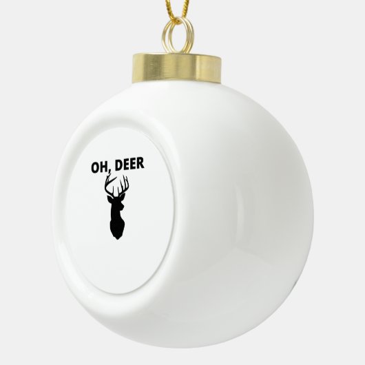 Oh Deer Oh Dear Whimsical Art Style  Keramik Kugel-Ornament (Rechts)