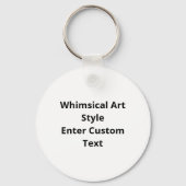 Oh Deer Oh Dear Whimsical Art Style Keychain Schlüsselanhänger (Rückseite)